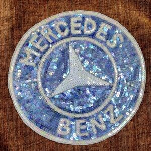 Vintage Sequin Mercedes Benz 11" Sew On Patch